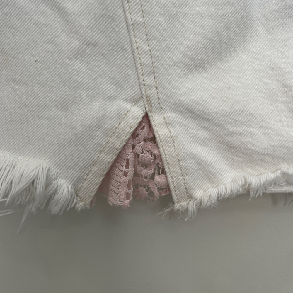 We The Free FREE PEOPLE Cream Denim Skirt SZ 26 - Picture 4 of 7
